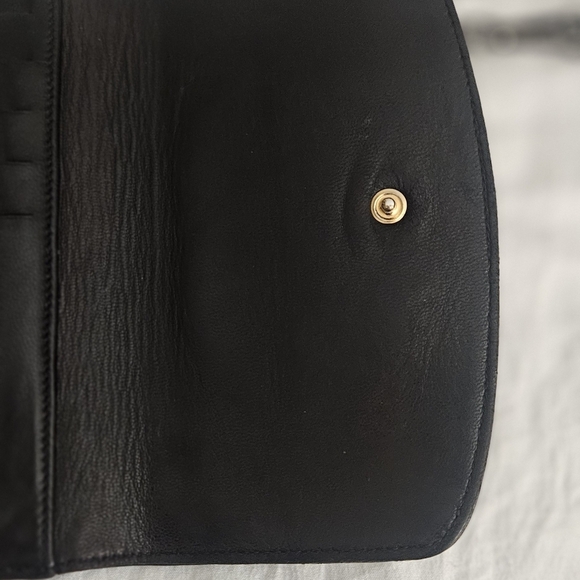 Authentic Chanel Black Lambskin Wallet On Silver Chain Vintage - Picture 6 of 10